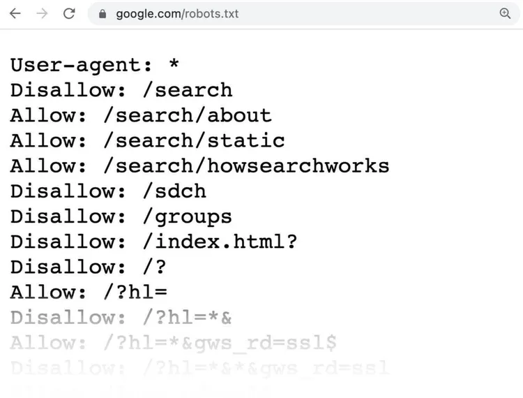 google robots.txt