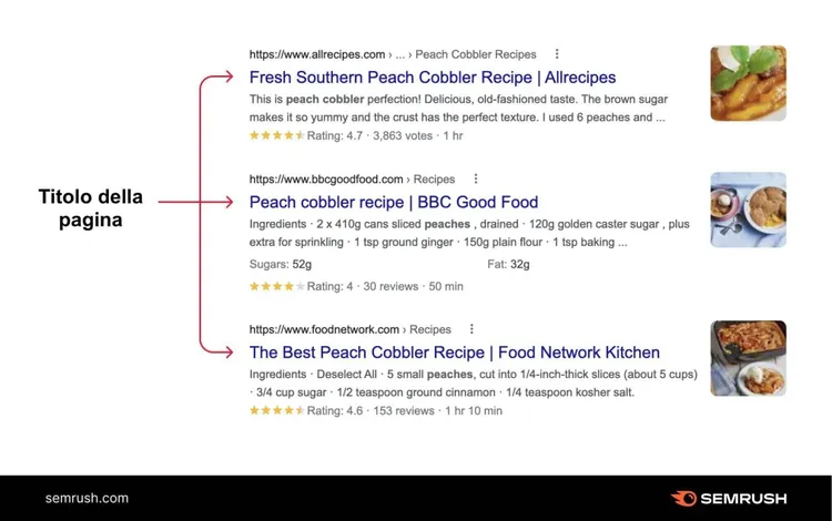 SERP Google: title tag visibile nei risultati ricerca