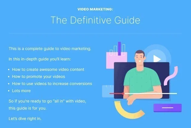 Copertina Video Marketing Definitive Guide con illustrazione