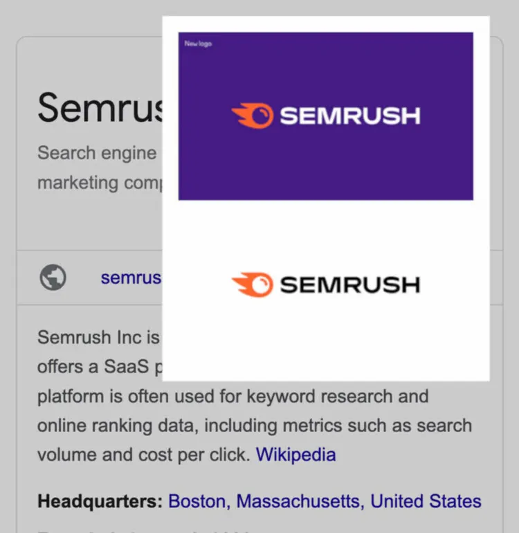 Semrush logo branding variations purple orange