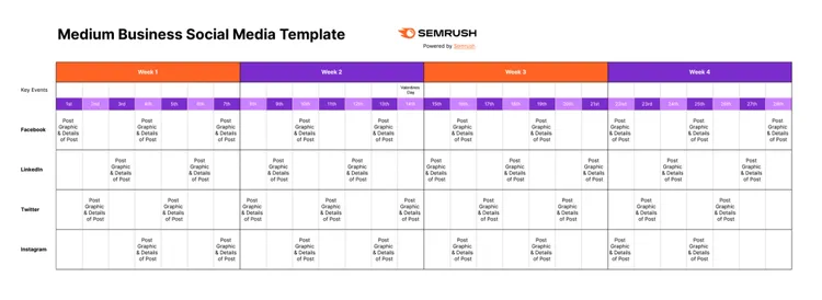 Medium Business Calendar: Facebook Twitter LinkedIn Instagram