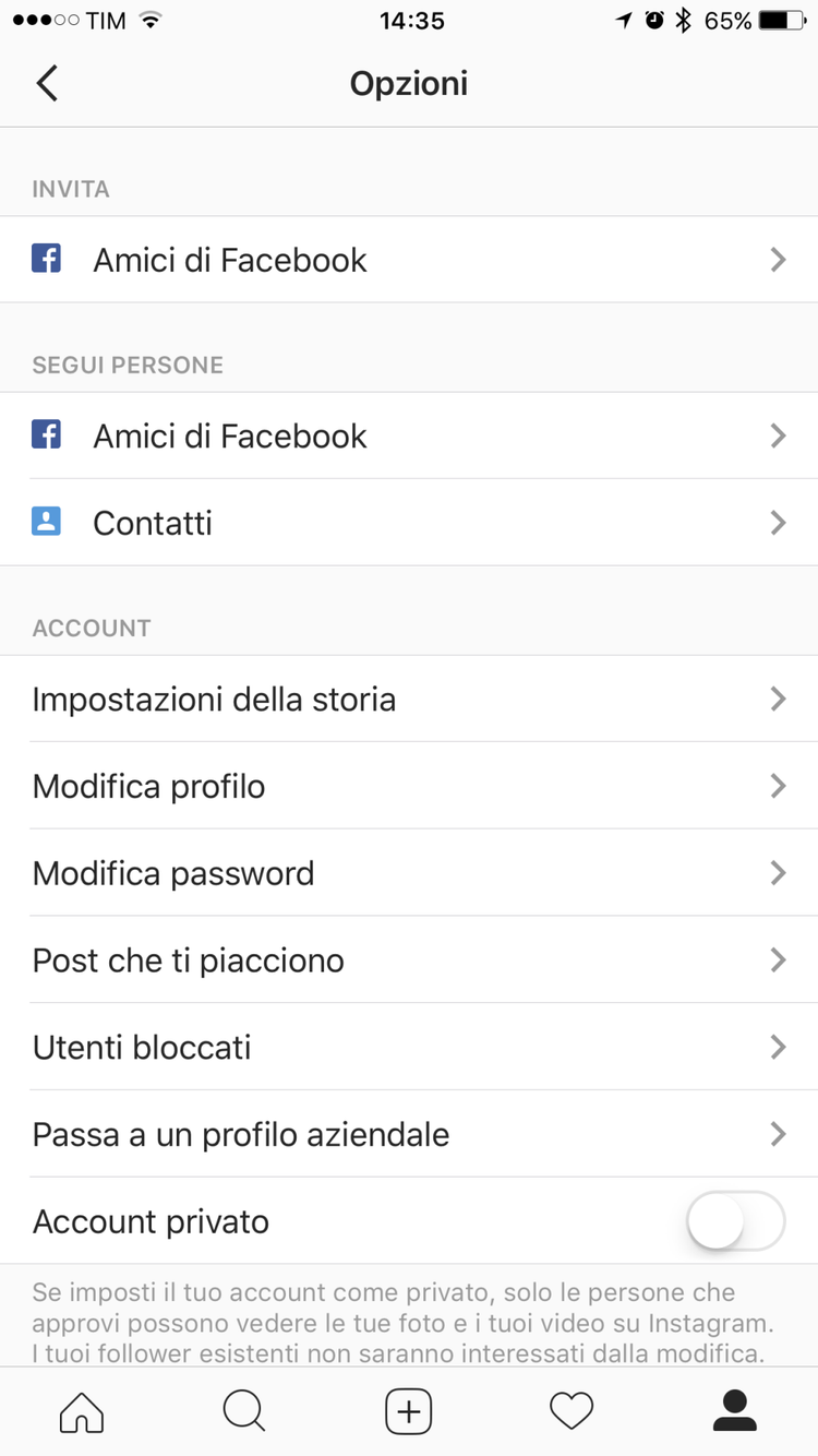 Come passare ad un profilo Instagram aziendale