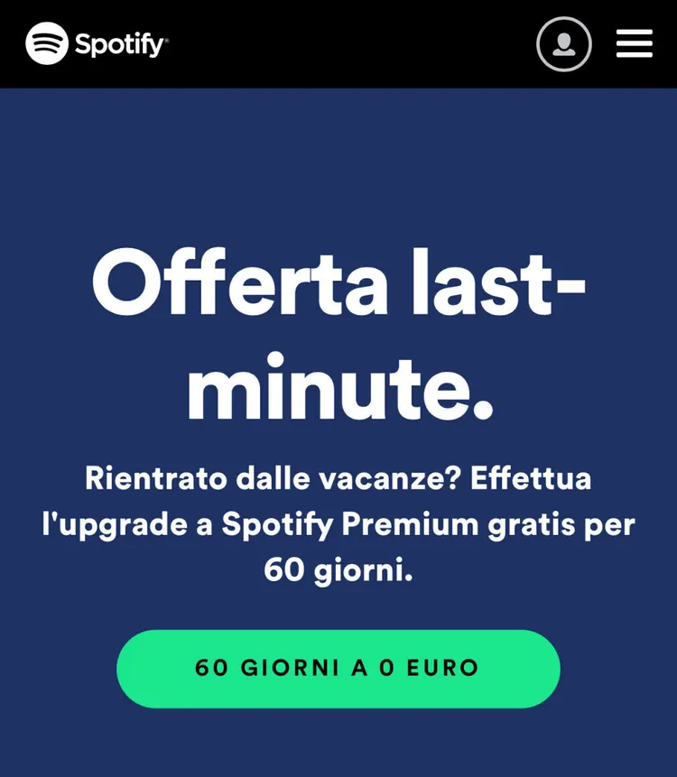 Esempio di microcopy da cui prendere ispirazione: CTA di Spotify