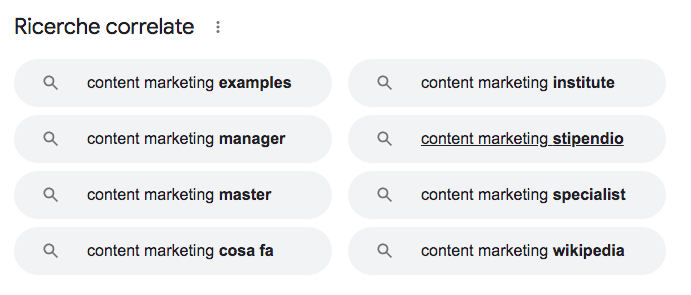 Google Ricerche correlate content marketing examples manager