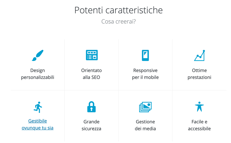WordPress caratteristiche: design, SEO-oriented, responsive, performance