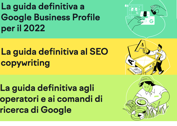 Semrush guide articoli thumbnail grid tre pagine accesso