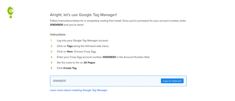 Come istallare Crazy Egg con Google Tag Manager per creare heat maps