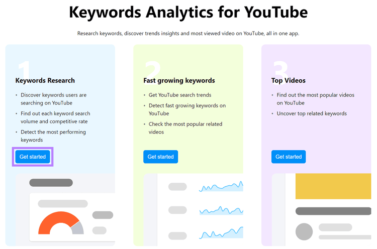 Strumento di analisi delle parole chiave per YouTube