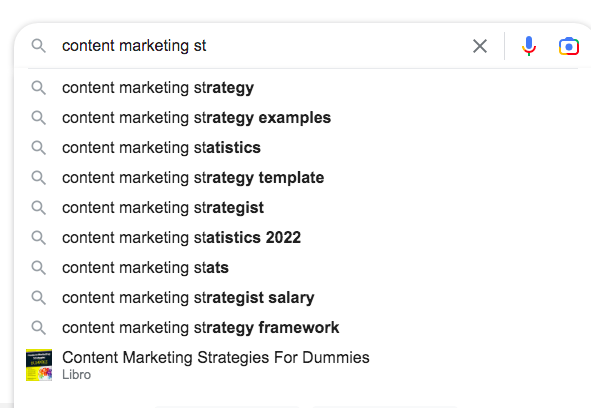 Google autocomplete content marketing st strategist statistics