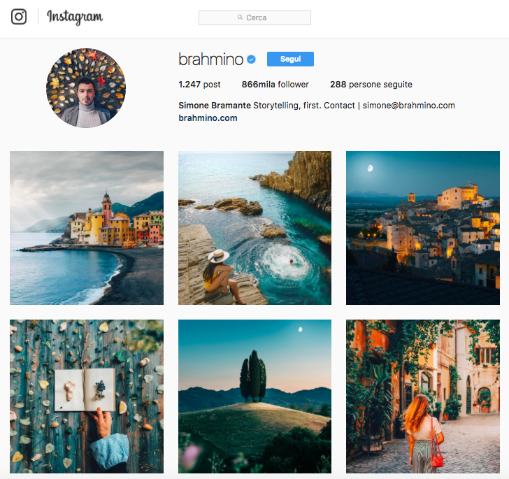 Account Instagram da seguire: Brahmino