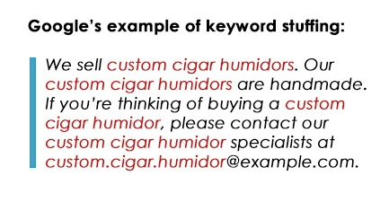che cos'è il keyword stuffing: un esempio