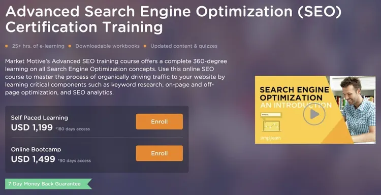 corso advanced seo training