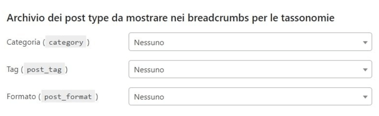 Archive post type settings for breadcrumbs display
