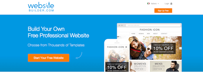 Creare un sito web o blog gratis? Prova Websitebuilder