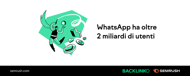 WhatsApp illustration with 2 miliardi utenti text