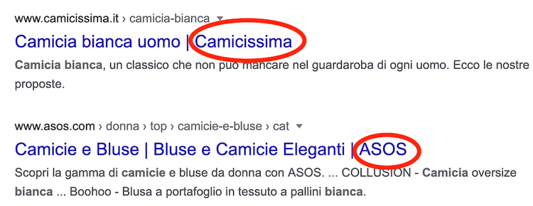 nome dei brand nei title tag delle pagine di prodotto