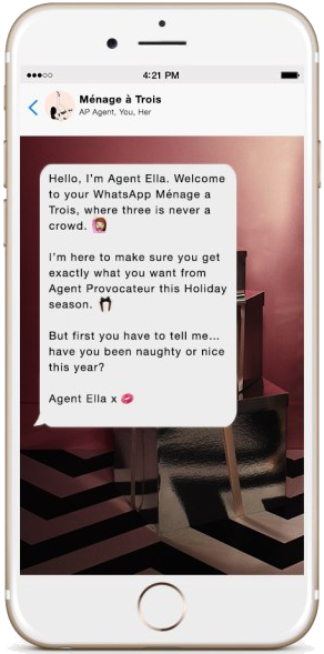 Esempio di campagna whatsapp business: agent provocateur