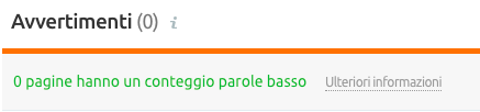 Pagine conteggio parole basso avvertimenti paragrafato warning