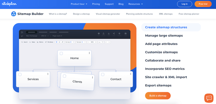 Slickplan Sitemap Builder Home Services Clients Contact