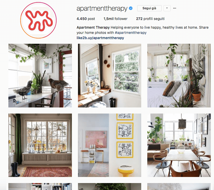 Account da seguire su Instagram: Apartment therapy