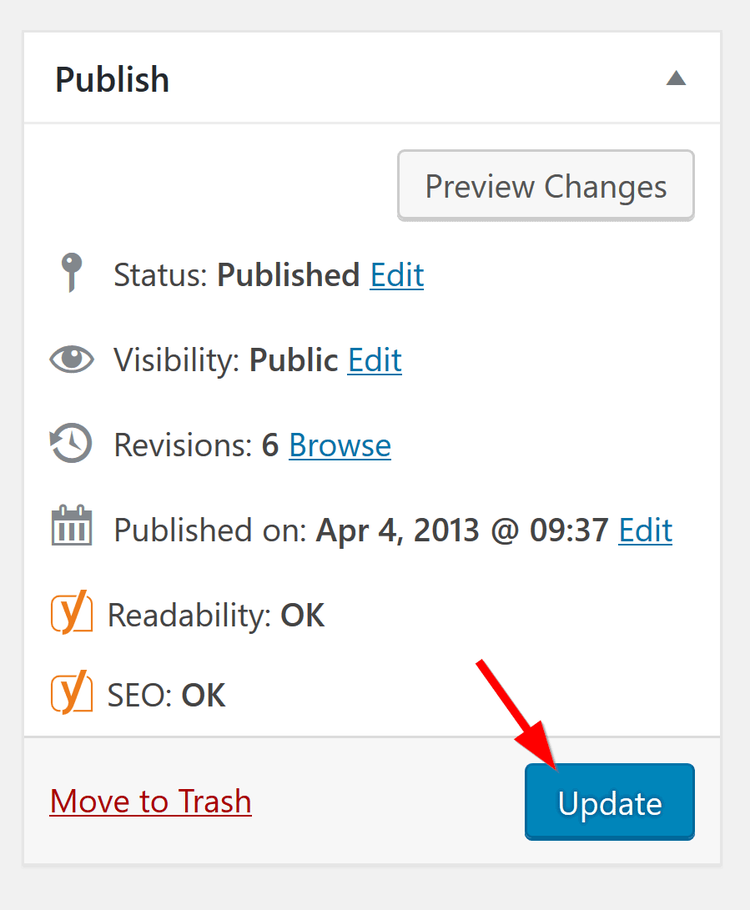 update in wordpress