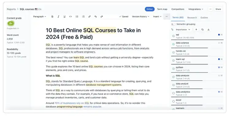 Ottimizzazione dei contenuti con Clearscope