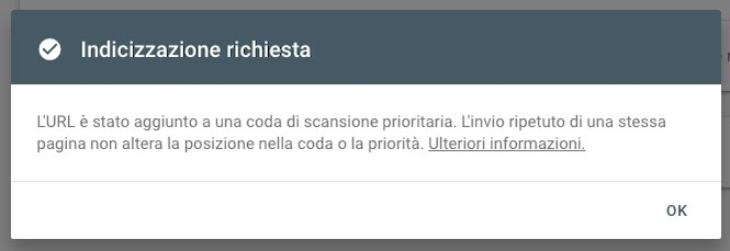 indicizzazione richiesta