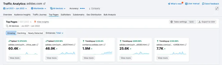 Traffic Analytics di Semrush