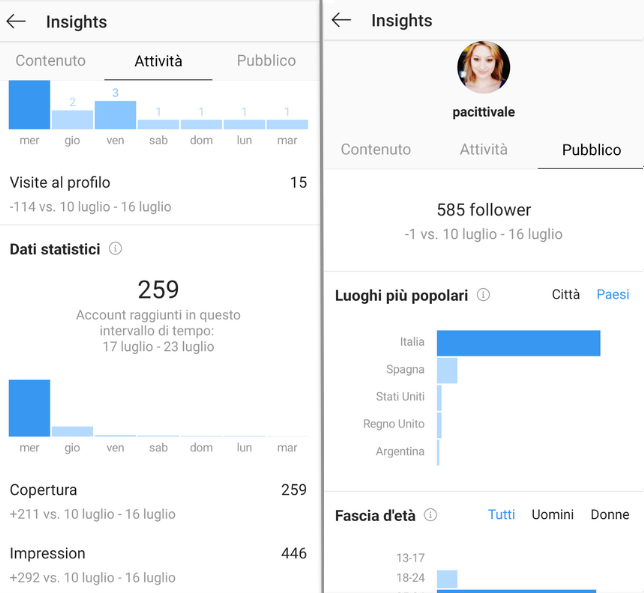 Consulta i dati che riguardano i tuoi followers su Instagram Analytics
