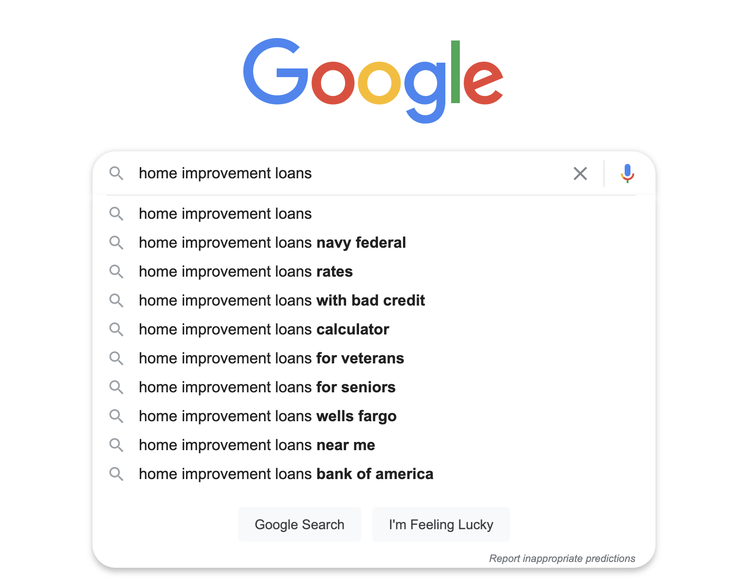 google autocomplete keyword correlate