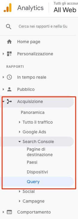 come vedere il traffico organico su google analytics
