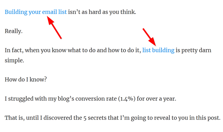 internal links