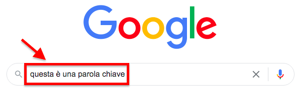 Google search questa è una parola chiave query evidenziata