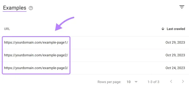 「Google Search Consoleの壊れたページの例
