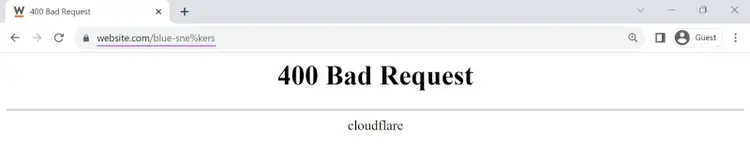 400 Bad リクエスト・エラー・ページ