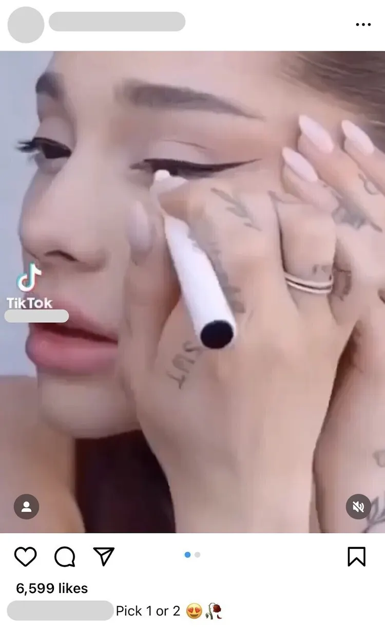 インスタグラムでシェアされたTikTokビデオの例