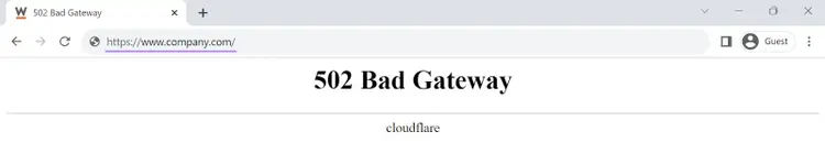502 Bad Gatewayエラーページ
