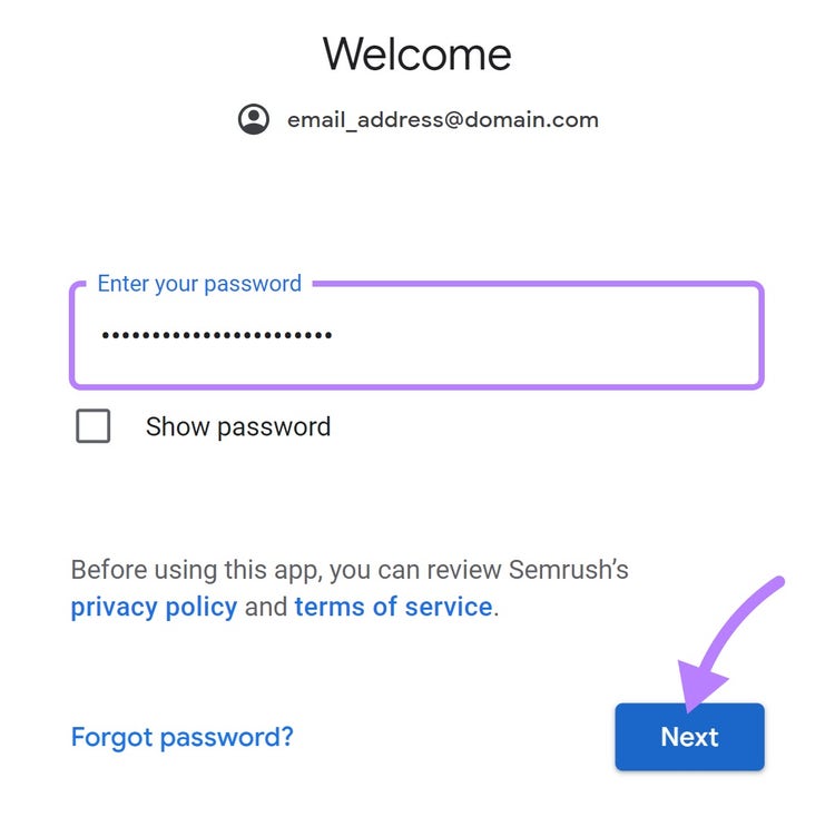 メールアカウントのパスワードを入力してください