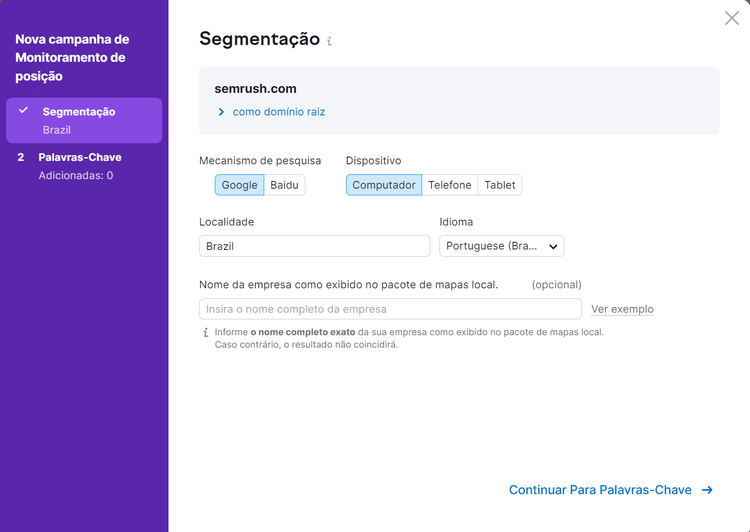criando um novo projeto