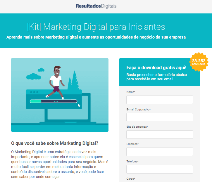 landing page da resultados digitais