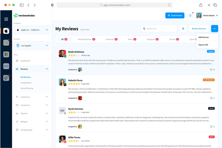 Painel "Minhas Avaliações" no Reviewshake