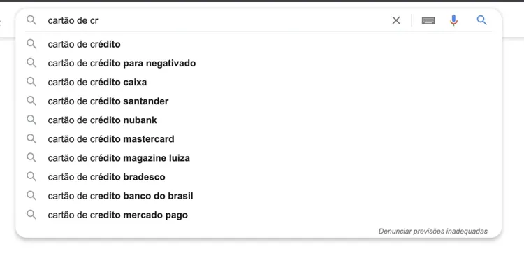 exemplo do google autocomplete