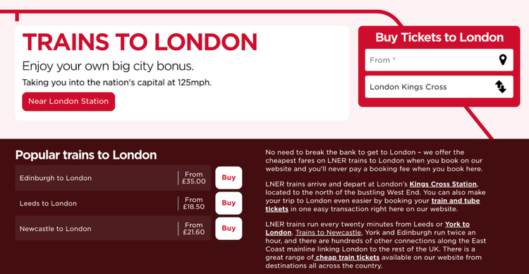 landing page london