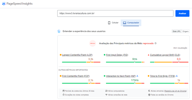 print com teste de carregamento da página