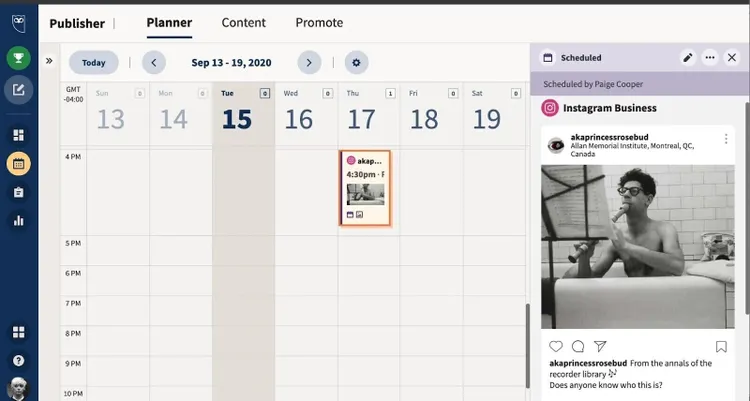 planejador de mídia social na Hootsuite