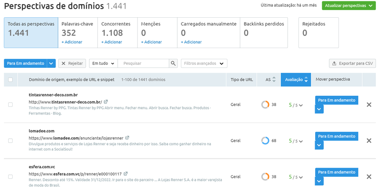ferramenta Link Building Tool da Semrush
