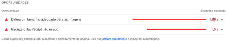 como melhorar seo - google pagespeed insights - oportunidades