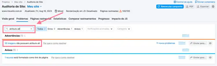 falta de atributos alt