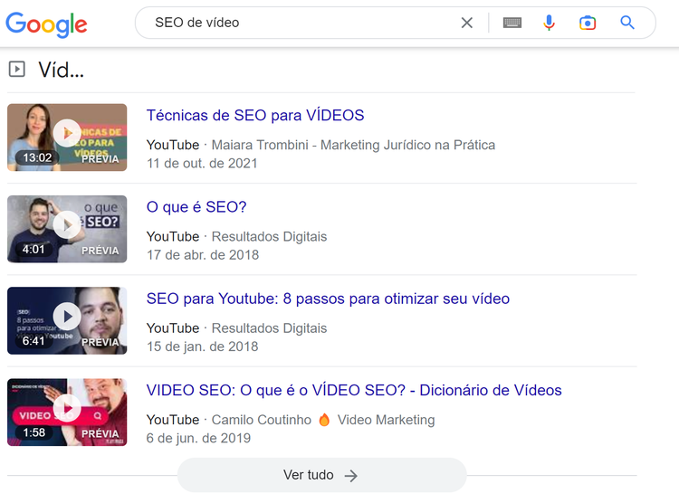 Vídeo YouTube Google classifique SEO vídeo palavra-chave