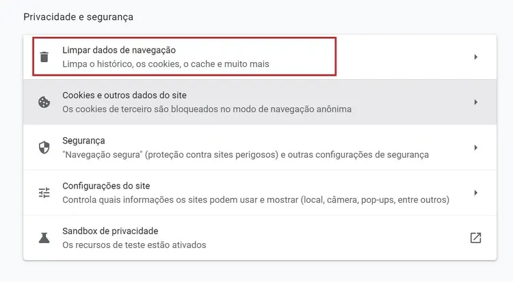 Muitos redirecionamentos correção processo navegador